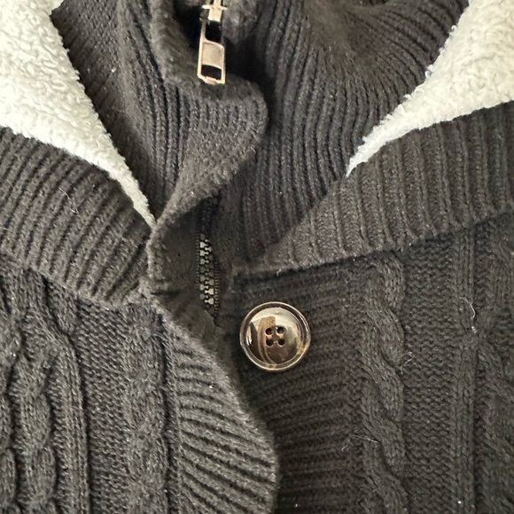Black Cable Knit Women's Cardigan - Picture 13 of 15